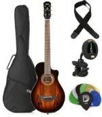 Yamaha APXT2EW 3/4-size Thin-line Cutaway - Tobacco Brown Sunburst Essentials Bundle