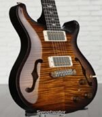 PRS Hollowbody II Piezo Electric Guitar - Black Gold Wraparound Burst, 10-Top - Image 3