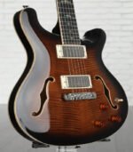 PRS SE Hollowbody II Piezo Electric Guitar - Black Gold Burst - Image 3