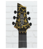 Schecter USA Sunset Extreme FR-S Electric Guitar - Satin Black/Gold Crackle - Image 3