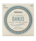 D'Addario EJ60 Nickel Plated Steel Banjo Strings - .009-.020 Light 5-string