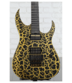 Schecter USA Sunset Extreme FR-S Electric Guitar - Satin Black/Gold Crackle